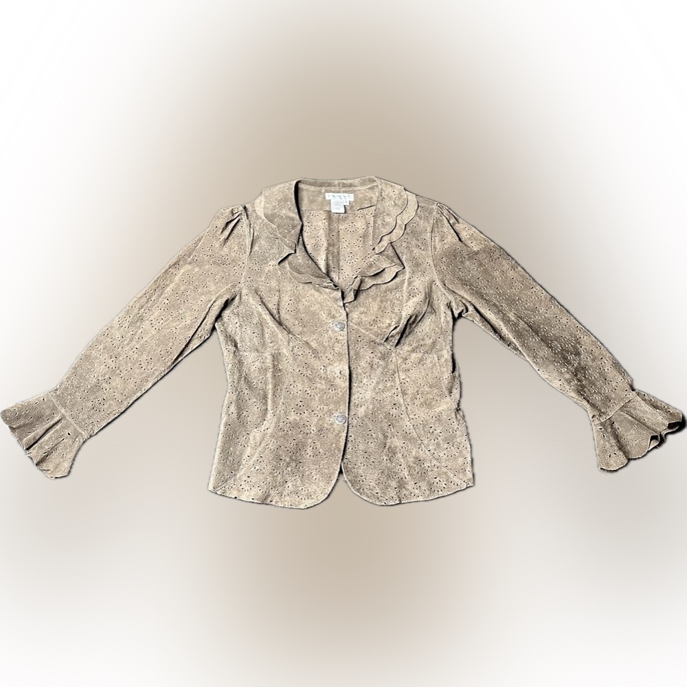 Coldwater Creek Suede Leather Jacket - Picture 2 of 7